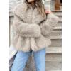 imageCicy Bell Womens Faux Fur Coat Winter Shaggy Casual Oversized Lapel Jackets Warm Fuzzy OuterwearKhaki