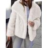 imageCicy Bell Womens Faux Fur Coat Winter Shaggy Casual Oversized Lapel Jackets Warm Fuzzy OuterwearWhite