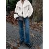 imageCicy Bell Womens Faux Fur Coat Winter Shaggy Casual Oversized Lapel Jackets Warm Fuzzy OuterwearWhite
