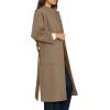imageCicy Bell Womens Long Pea Coats Oversized Wrap Wool Blend Trench Coats Winter Open Front Cardigan OvercoatsBrown