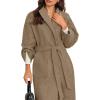 imageCicy Bell Womens Long Pea Coats Oversized Wrap Wool Blend Trench Coats Winter Open Front Cardigan OvercoatsBrown