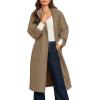 imageCicy Bell Womens Long Pea Coats Oversized Wrap Wool Blend Trench Coats Winter Open Front Cardigan OvercoatsBrown