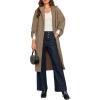 imageCicy Bell Womens Long Pea Coats Oversized Wrap Wool Blend Trench Coats Winter Open Front Cardigan OvercoatsBrown