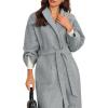 imageCicy Bell Womens Long Pea Coats Oversized Wrap Wool Blend Trench Coats Winter Open Front Cardigan OvercoatsGrey