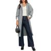 imageCicy Bell Womens Long Pea Coats Oversized Wrap Wool Blend Trench Coats Winter Open Front Cardigan OvercoatsGrey