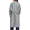 imageCicy Bell Womens Long Pea Coats Oversized Wrap Wool Blend Trench Coats Winter Open Front Cardigan OvercoatsGrey