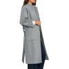 imageCicy Bell Womens Long Pea Coats Oversized Wrap Wool Blend Trench Coats Winter Open Front Cardigan OvercoatsGrey