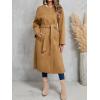 imageCicy Bell Womens Long Winter Pea Coats Oversized Warm Open Front Overcoats Jackets with BeltCamel