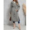 imageCicy Bell Womens Long Winter Pea Coats Oversized Warm Open Front Overcoats Jackets with BeltGrey