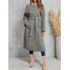imageCicy Bell Womens Long Winter Pea Coats Oversized Warm Open Front Overcoats Jackets with BeltGrey
