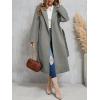 imageCicy Bell Womens Long Winter Pea Coats Oversized Warm Open Front Overcoats Jackets with BeltGrey
