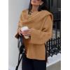 imageCicy Bell Womens Oversized Pea Coats Cropped Shawl Wraps Wool Blend Jackets Work Casual Fall Winter Peacoat Scarf CoatCamel