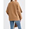 imageCicy Bell Womens Oversized Pea Coats Cropped Shawl Wraps Wool Blend Jackets Work Casual Fall Winter Peacoat Scarf CoatCamel