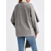 imageCicy Bell Womens Oversized Pea Coats Cropped Shawl Wraps Wool Blend Jackets Work Casual Fall Winter Peacoat Scarf CoatGrey