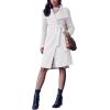 imageCicy Bell Womens Pea Trench Coat Lapel Collar Long Jacket Open Front Belted Overcoat with PocketsWhite