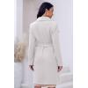 imageCicy Bell Womens Pea Trench Coat Lapel Collar Long Jacket Open Front Belted Overcoat with PocketsWhite