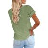 imageCicy Bell Womens Short Sleeve Shirts Crewneck Loose Casual Summer Basic Tees TopsArmy Green