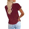 imageCicy Bell Womens Short Sleeve Shirts Crewneck Loose Casual Summer Basic Tees TopsBurgundy