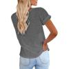 imageCicy Bell Womens Short Sleeve Shirts Crewneck Loose Casual Summer Basic Tees TopsDark Grey