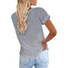 imageCicy Bell Womens Short Sleeve Shirts Crewneck Loose Casual Summer Basic Tees TopsGrey