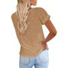 imageCicy Bell Womens Short Sleeve Shirts Crewneck Loose Casual Summer Basic Tees TopsKhaki