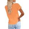 imageCicy Bell Womens Short Sleeve Shirts Crewneck Loose Casual Summer Basic Tees TopsOrange