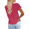 imageCicy Bell Womens Short Sleeve Shirts Crewneck Loose Casual Summer Basic Tees TopsRose Red
