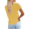imageCicy Bell Womens Short Sleeve Shirts Crewneck Loose Casual Summer Basic Tees TopsYellow