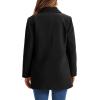 imageCicy Bell Womens Winter Pea Coat Casual Double Breasted Lapel Trench Coat Mid Long Blazer JacketBlack