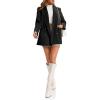imageCicy Bell Womens Winter Pea Coat Casual Double Breasted Lapel Trench Coat Mid Long Blazer JacketBlack
