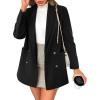 imageCicy Bell Womens Winter Pea Coat Casual Double Breasted Lapel Trench Coat Mid Long Blazer JacketBlack
