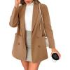 imageCicy Bell Womens Winter Pea Coat Casual Double Breasted Lapel Trench Coat Mid Long Blazer JacketCamel