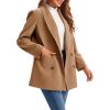 imageCicy Bell Womens Winter Pea Coat Casual Double Breasted Lapel Trench Coat Mid Long Blazer JacketCamel