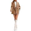 imageCicy Bell Womens Winter Pea Coat Casual Double Breasted Lapel Trench Coat Mid Long Blazer JacketCamel