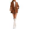 imageCicy Bell Womens Winter Pea Coat Casual Double Breasted Lapel Trench Coat Mid Long Blazer JacketCaramel Colour