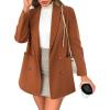 imageCicy Bell Womens Winter Pea Coat Casual Double Breasted Lapel Trench Coat Mid Long Blazer JacketCaramel Colour