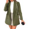 imageCicy Bell Womens Winter Pea Coat Casual Double Breasted Lapel Trench Coat Mid Long Blazer JacketGreen