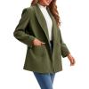 imageCicy Bell Womens Winter Pea Coat Casual Double Breasted Lapel Trench Coat Mid Long Blazer JacketGreen