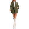 imageCicy Bell Womens Winter Pea Coat Casual Double Breasted Lapel Trench Coat Mid Long Blazer JacketGreen