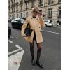 imageCicy Bell Womens Wool Pea Coats Fall Oversized Collarless Blazer Jackets Double Breasted Mid Length Trench CoatKhaki