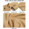 imageCicy Bell Womens Wool Pea Coats Fall Oversized Collarless Blazer Jackets Double Breasted Mid Length Trench CoatKhaki