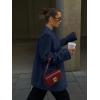 imageCicy Bell Womens Wool Pea Coats Fall Oversized Collarless Blazer Jackets Double Breasted Mid Length Trench CoatNavy