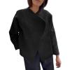 imageCicy Bell Womens Cropped Winter Pea Coats Business Casual Open Front Cardigan Jackets OuterwearBlack