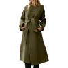 imageCicy Bell Womens Long Winter Pea Coats Oversized Warm Open Front Overcoats Jackets with BeltArmy Green