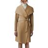 imageCicy Bell Womens Pea Trench Coat Lapel Collar Long Jacket Open Front Belted Overcoat with PocketsKhaki