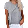 imageCicy Bell Womens Short Sleeve Shirts Crewneck Loose Casual Summer Basic Tees TopsGrey