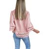 imageCicy Bell Womens 34 Bell Sleeve Button Down Shirts Casual Ruffle Hem Tops Eyelet BlousePink