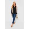 imageCicy Bell Womens Button Down Shirts Collared V Neck Long Sleeve Peplum Tiered Blouse TopsBlack