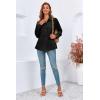 imageCicy Bell Womens Button Down Shirts Collared V Neck Long Sleeve Peplum Tiered Blouse TopsBlack