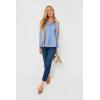 imageCicy Bell Womens Button Down Shirts Collared V Neck Long Sleeve Peplum Tiered Blouse TopsBlue